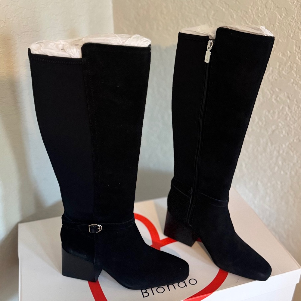Blondo Twyla Waterproof Knee High Suede Leather Boot, Black, Size 8, NWT - Picture 16 of 17